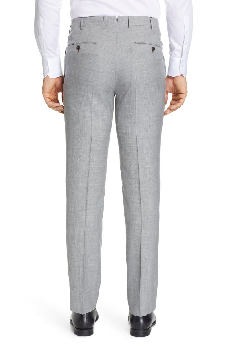 ZEGNA Ermenegildo Zegna Trofeo Flat Front Solid Wool Blend Dress Pants, Alternate, color,