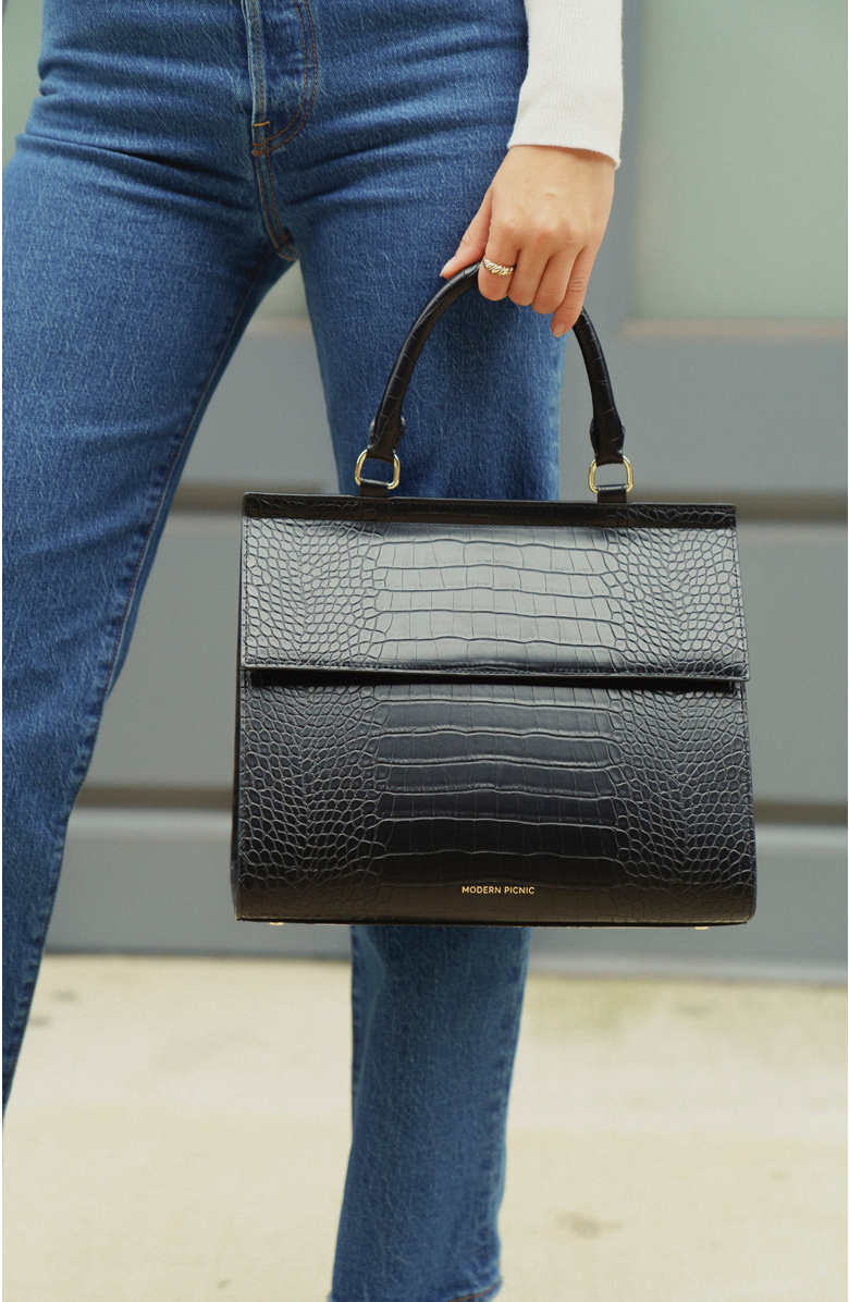 Modern Picnic THE LARGE LUNCHER, Alternate, color, Black Croc