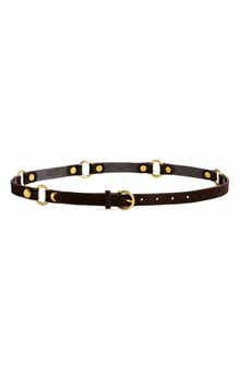 O-Ring Studded Suede Belt
