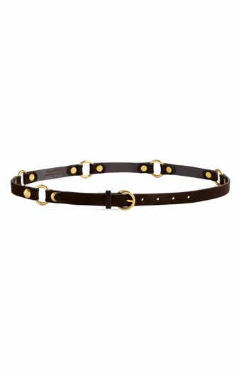 O-Ring Studded Suede Belt