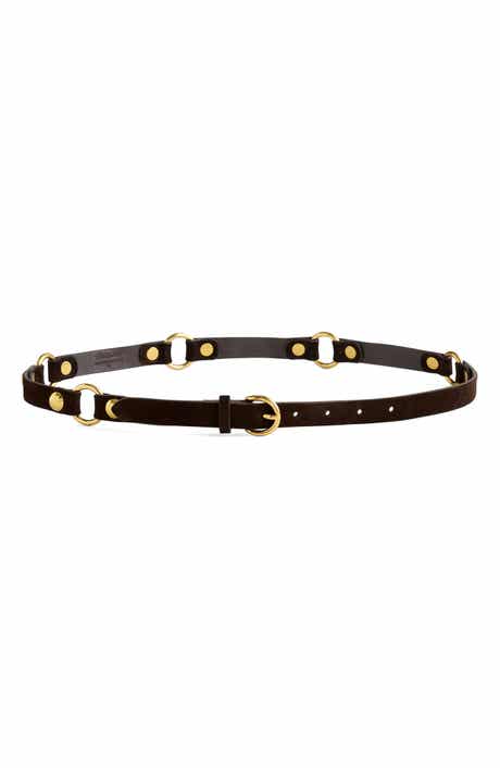 O-Ring Studded Suede Belt