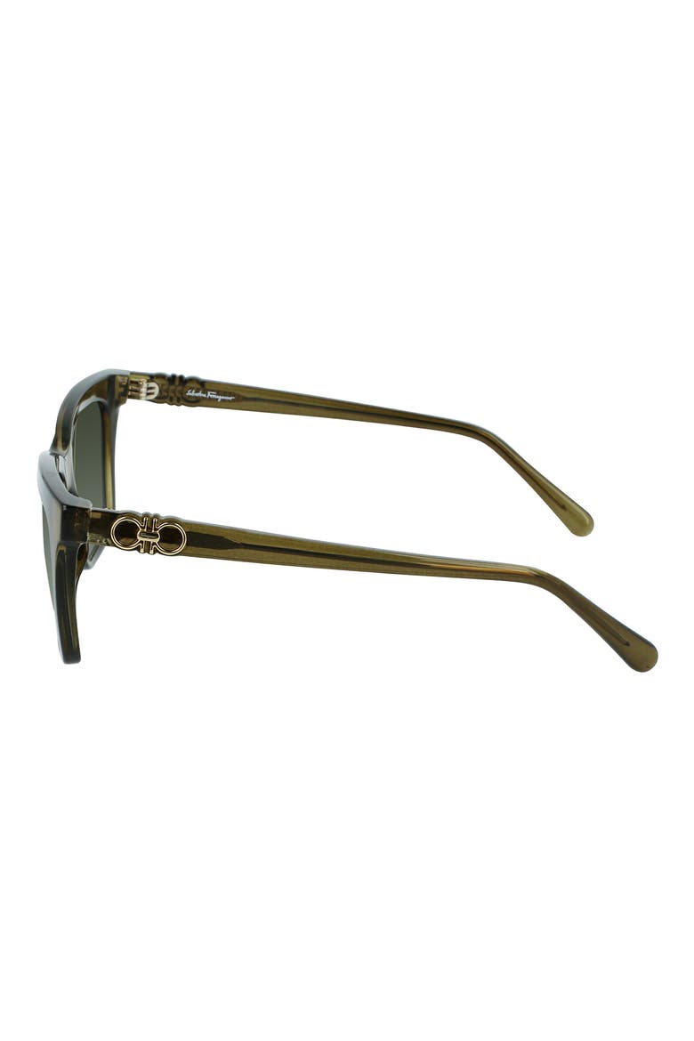 Gancini 54mm Rectangular Sunglasses, Alternate, color, GREEN