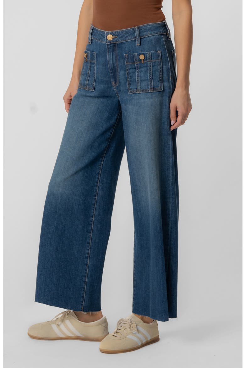Meg Raw Hem High Waist Ankle Wide Leg Jeans, Alternate, color, RESOLUTION