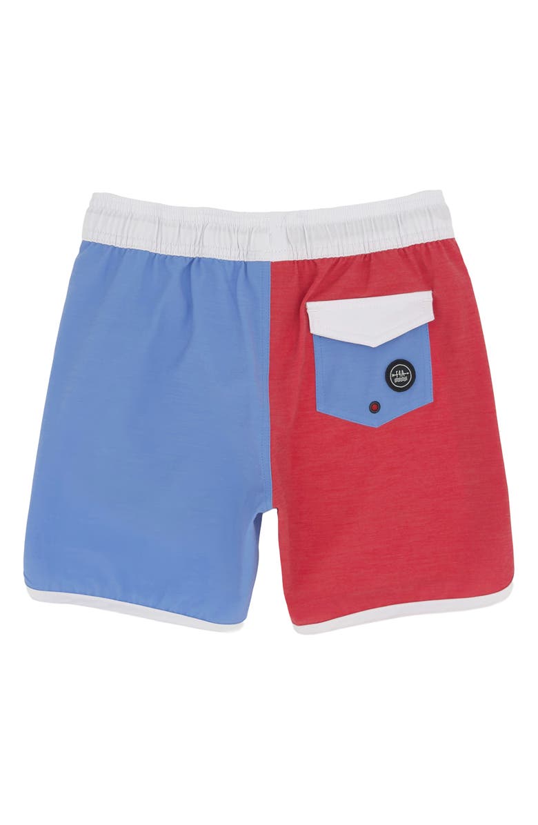Feather 4 Arrow Kids' Scallop Print Volley Swim Trunks, Alternate, color, 