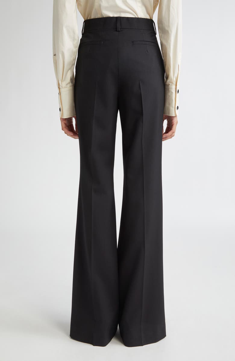 SPORTMAX Hangar Virgin Wool Flare Leg Trousers, Alternate, color, Black