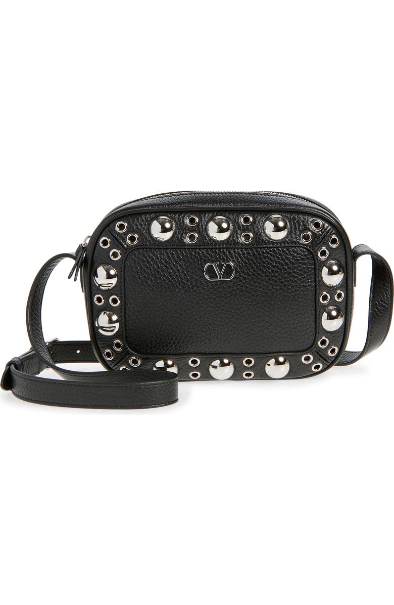 Valentino Garavani Nellcôte Studded Leather Crossbody Bag, Main, color,