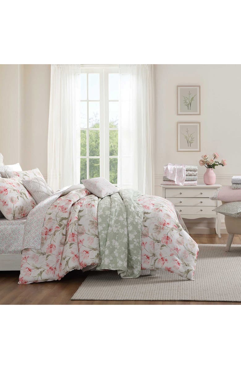 Laura Ashley Mila Set of 2 European Shams, Alternate, color, Light Green