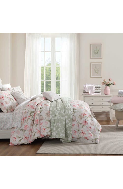 Laura Ashley Bramble Floral Comforter Set In Pink
