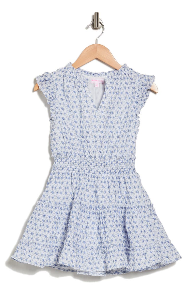 Kids' Floral Cotton Eyelet Dress, Main, color, BLUE COMBO