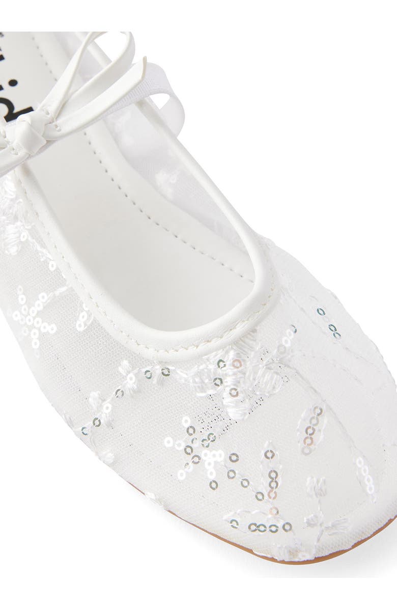 Cotton On Kids Kid's Olivia Ballet Flat, Alternate, color, Vanilla Embellished Mesh