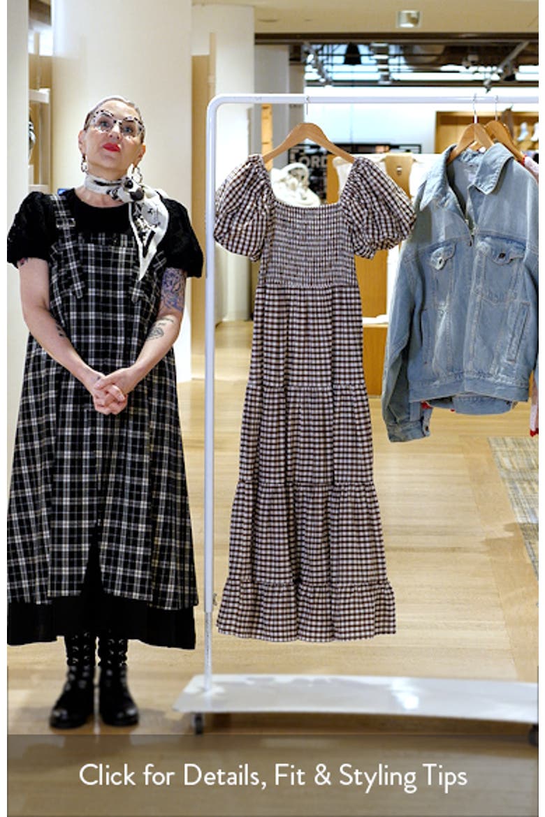 Pollen Gingham Check Midi Dress video