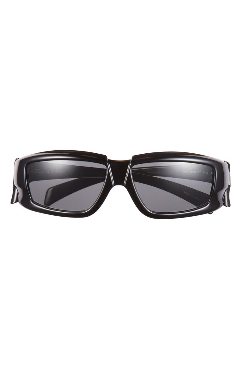 Rick Owens Gradient Shield Sunglasses, Main, color, Black Temple/ Black Lens