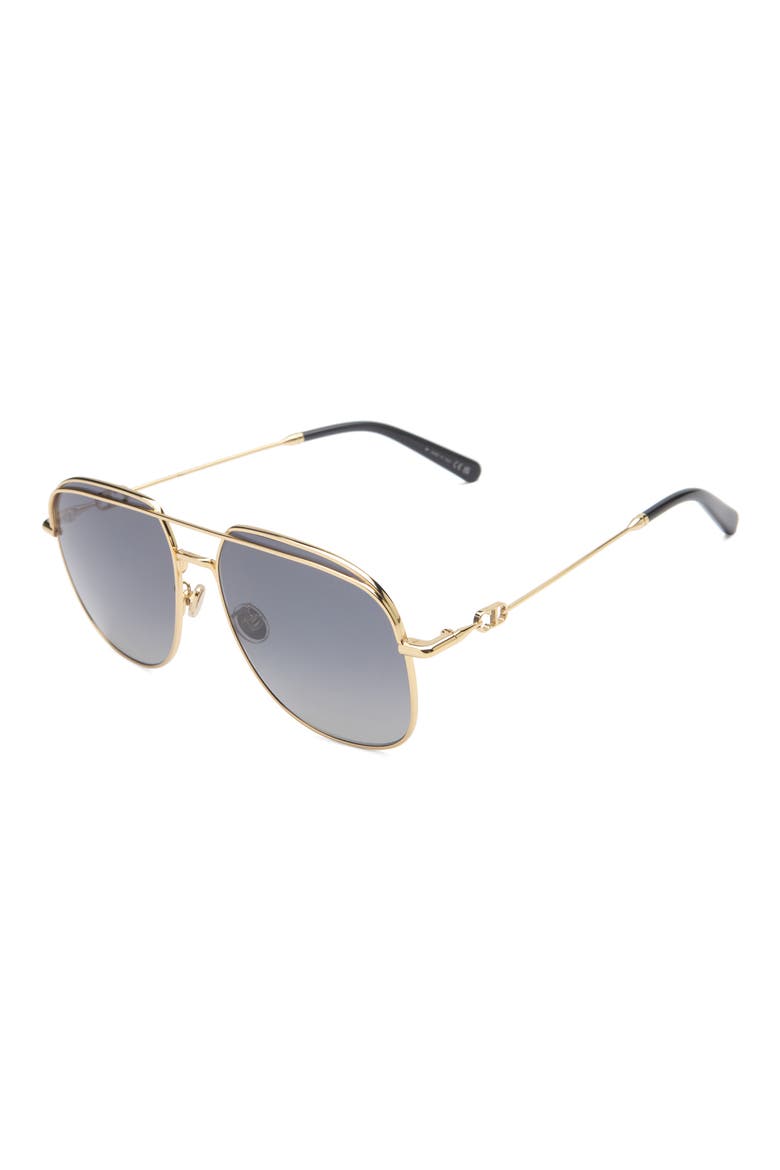 Petit CD A1U Graident Aviator Sunglasses, Alternate, color, SHINY GOLD DH / GRADIENT SMOKE