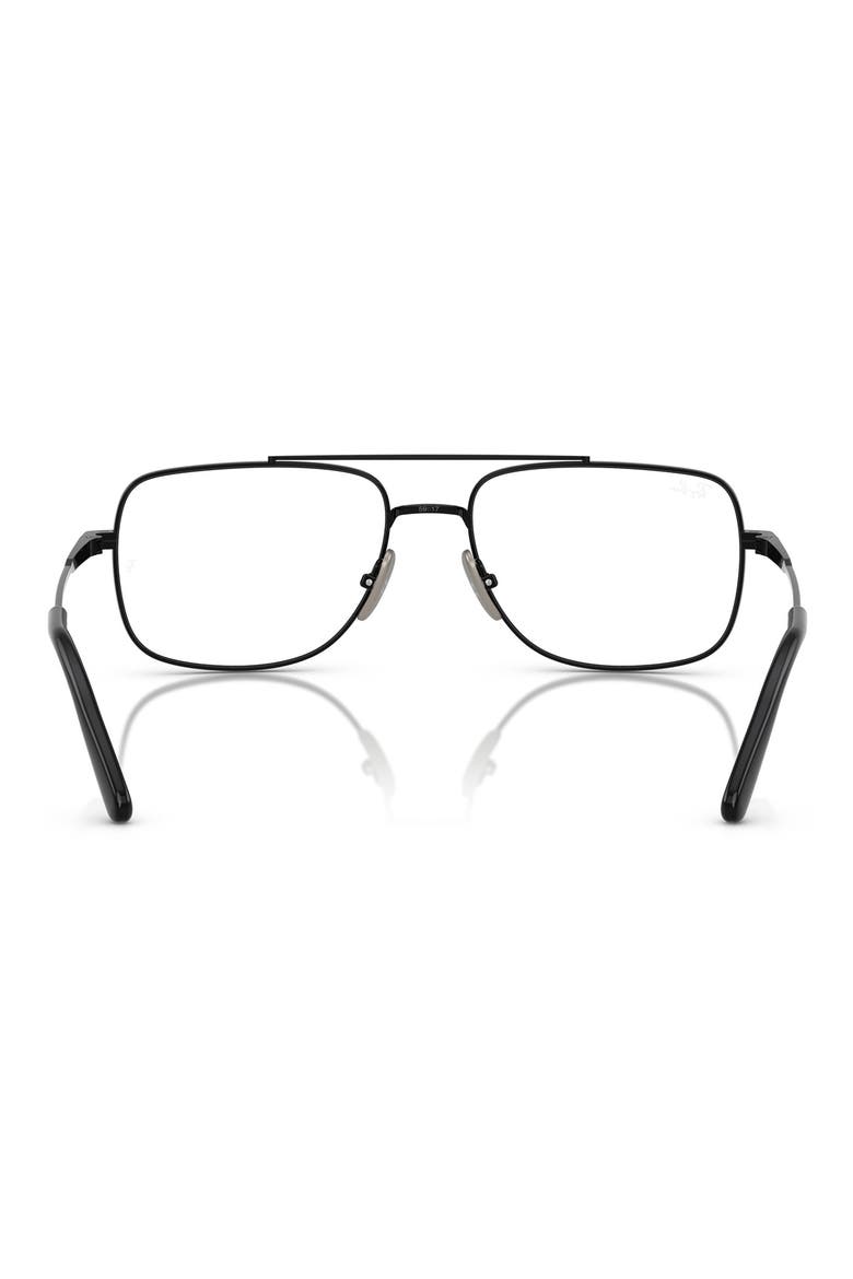58mm Square Optical Glasses, Alternate, color, BLACK
