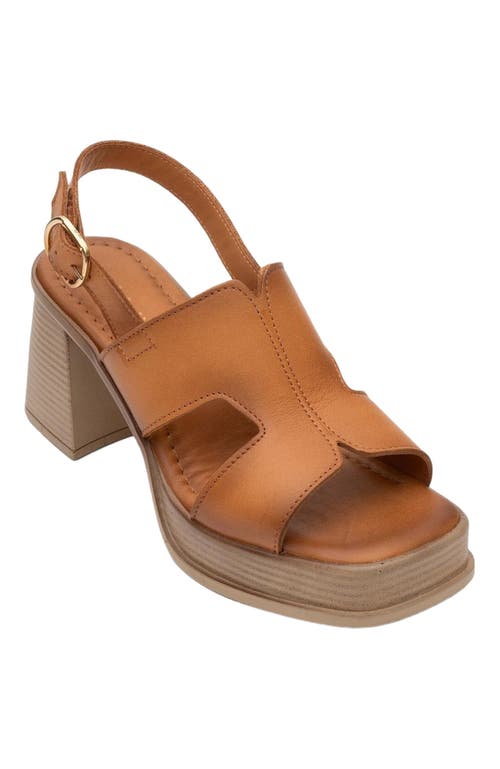 Forever & Always Shoes Zennia Leather Platform Sandal In Brown