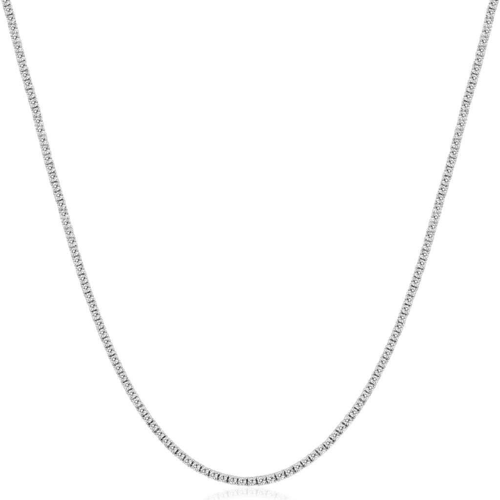 Bliss Diamond Necklkace 14k Gold Lab Grown In Silver