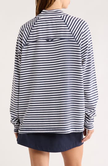 Stripe Raglan Sleeve Cotton Top