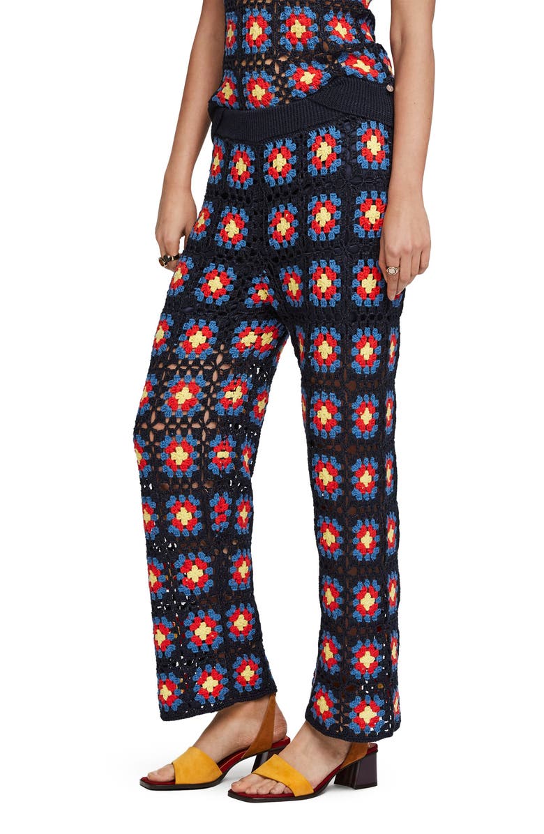 Scotch & Soda Wide Leg Crochet Pants, Alternate, color, 