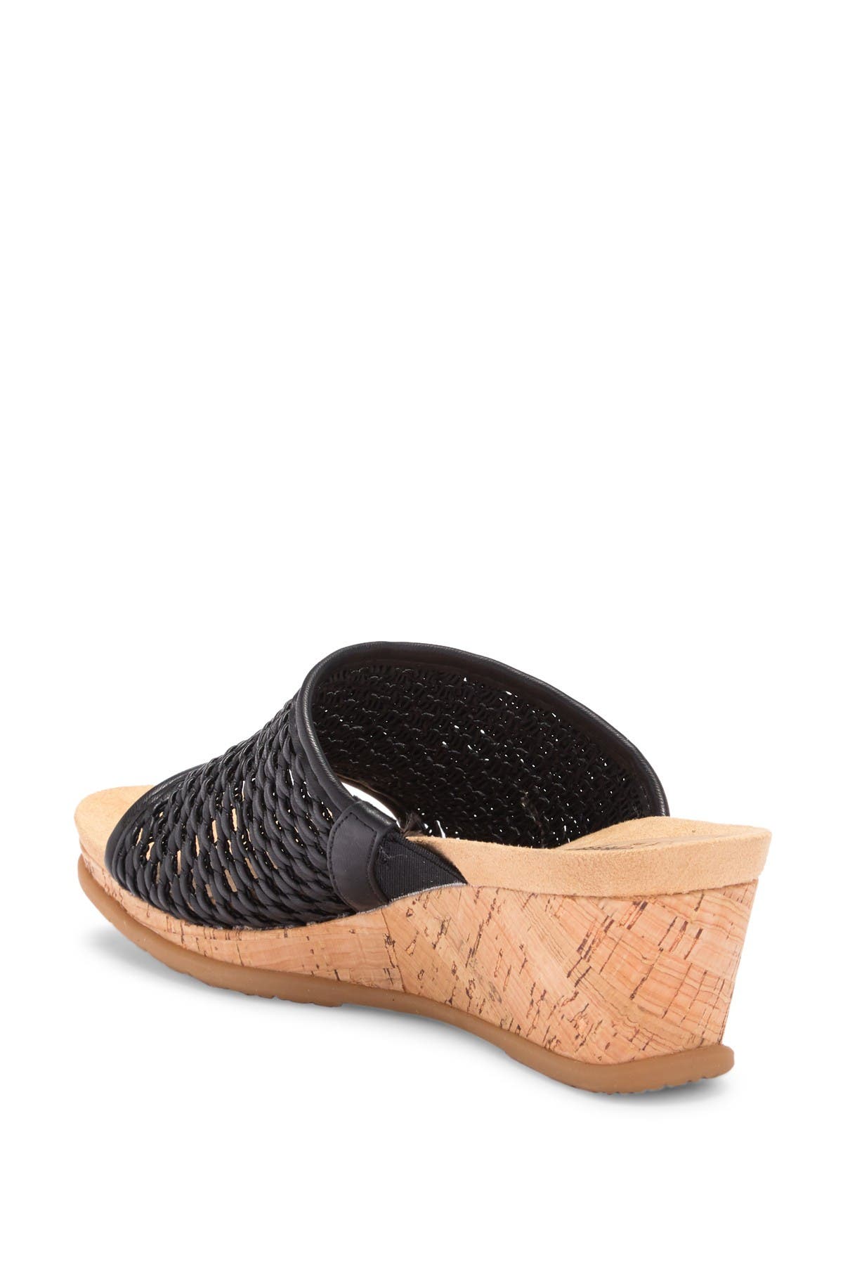 BARETRAPS Flossy Woven Wedge Sandal - Wide Width Available, Alternate, color, Black