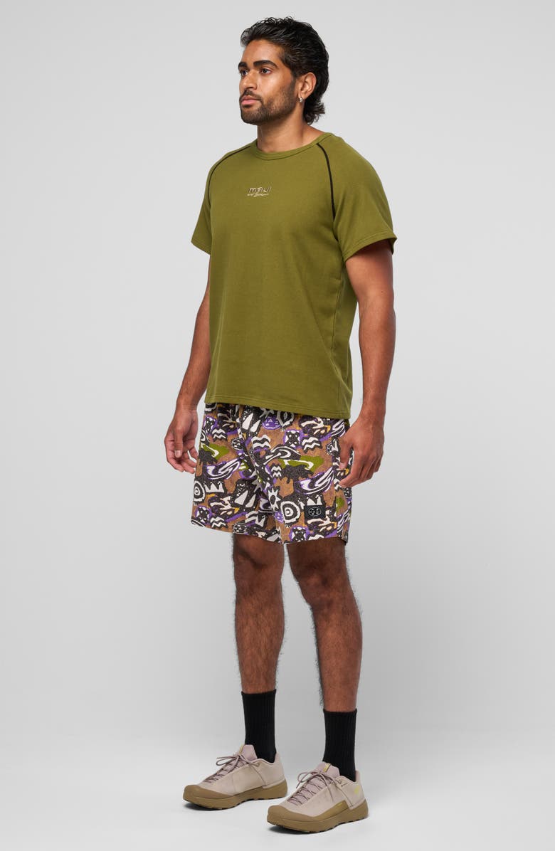 Maui & Sons Embroidered Logo Raglan Sleeve Cotton T-Shirt, Alternate, color, Olive