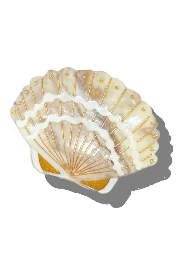Seashell Hair Claw Clip, Main, color, GOLDEN SAND