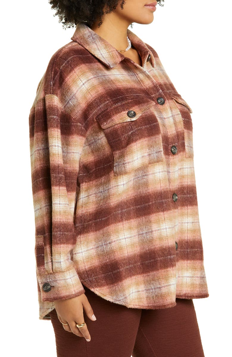 BP. Plaid Brushed Shacket, Alternate, color,