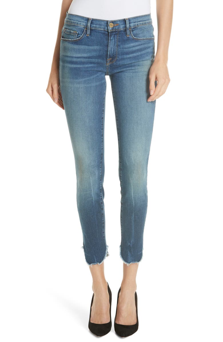 FRAME Le Skinny de Jeanne Petal Hem Ankle Jeans, Main, color,