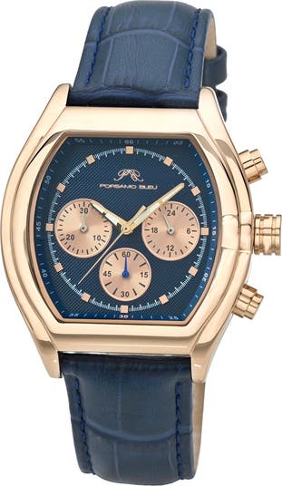 PORSAMO BLEU Roman Leather Strap Watch | Nordstromrack display picture 3