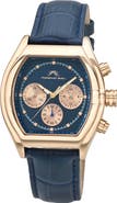 PORSAMO BLEU Roman Leather Strap Watch