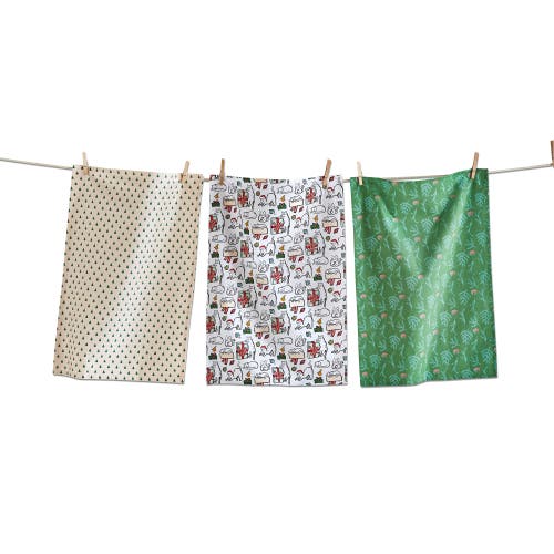 Tag Merry Catmas Set Of 3 Kitchen Towels In Multi