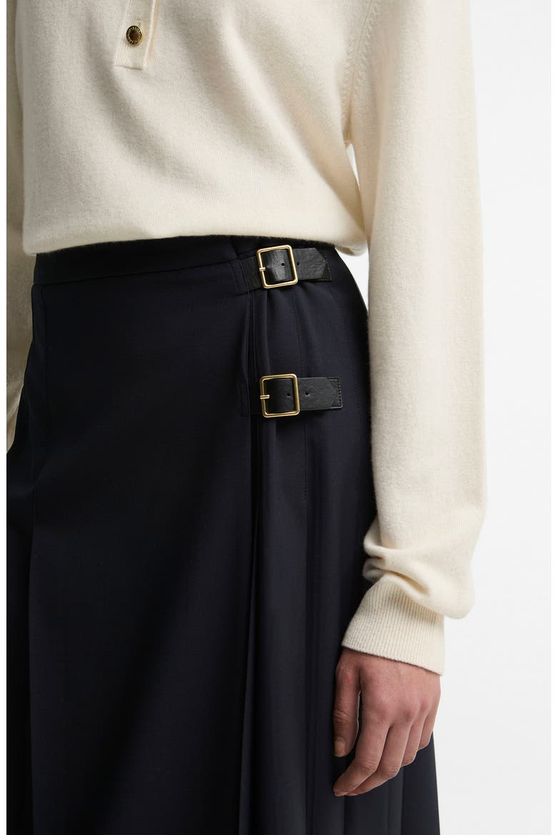Delilah Midi Skirt, Alternate, color, DARK NAVY