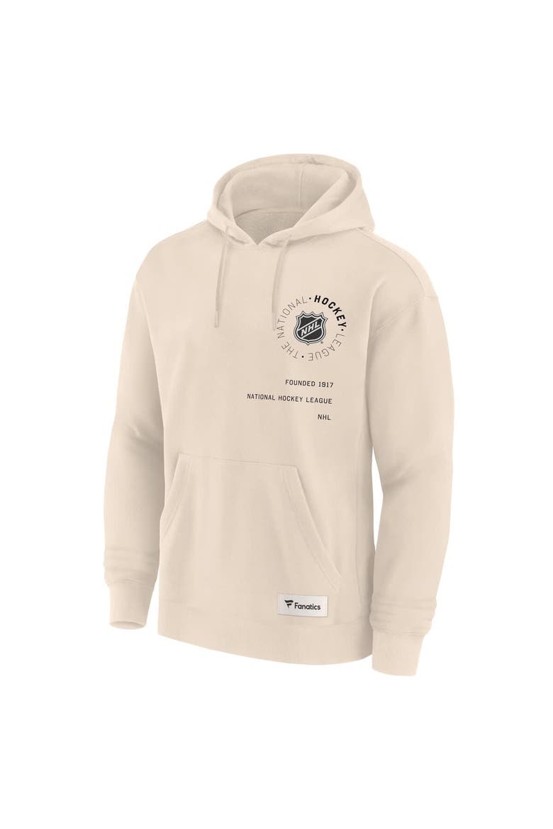 Men's Fanatics Cream NHL-Logo Future Ground Info Pullover Hoodie, Alternate, color, Cream
