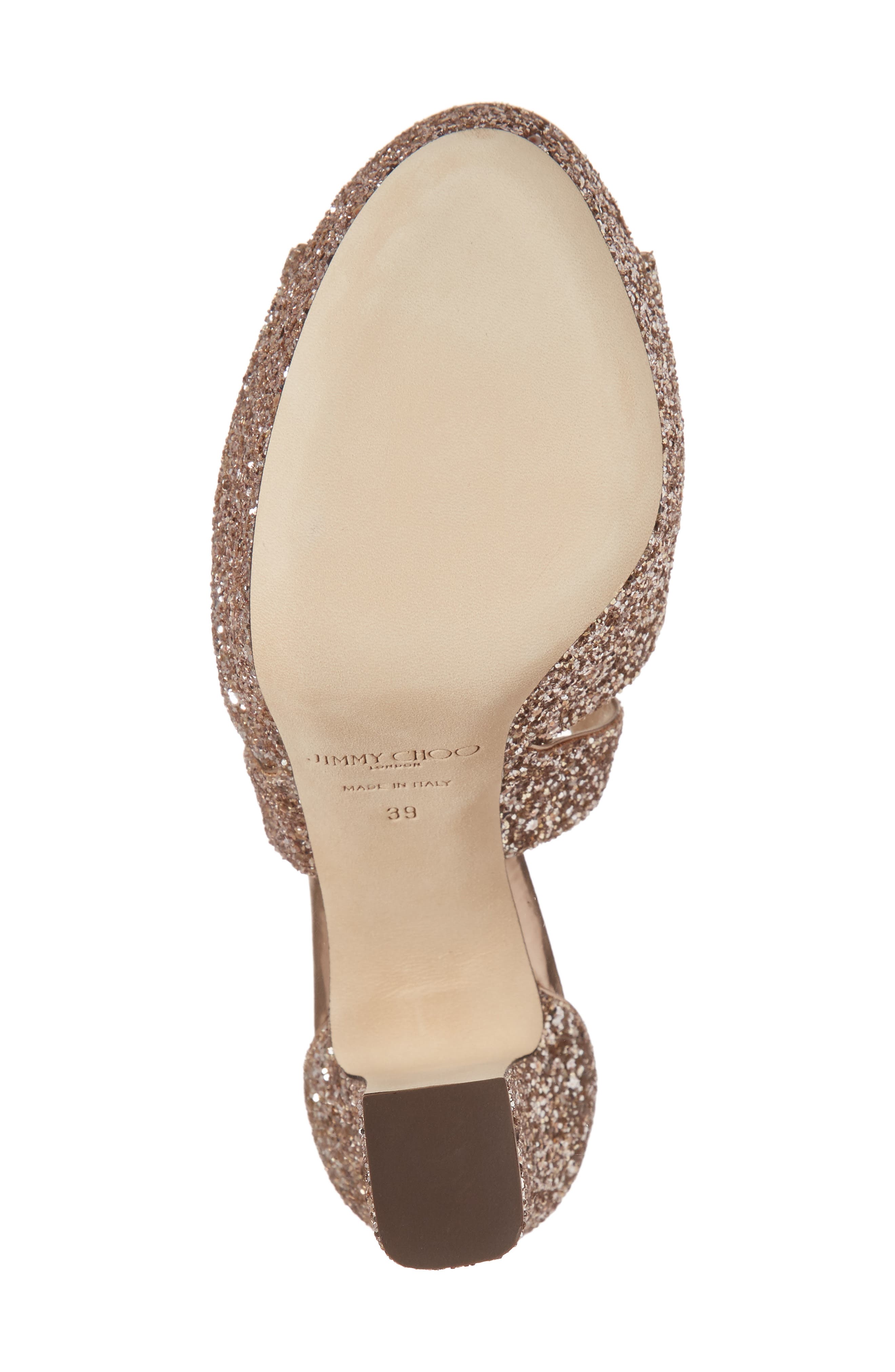 Jimmy Choo April Glitter Platform Sandal, Alternate, color, 