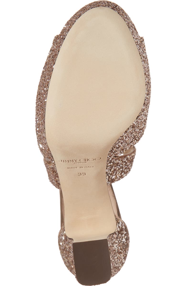 Jimmy Choo April Glitter Platform Sandal, Alternate, color,