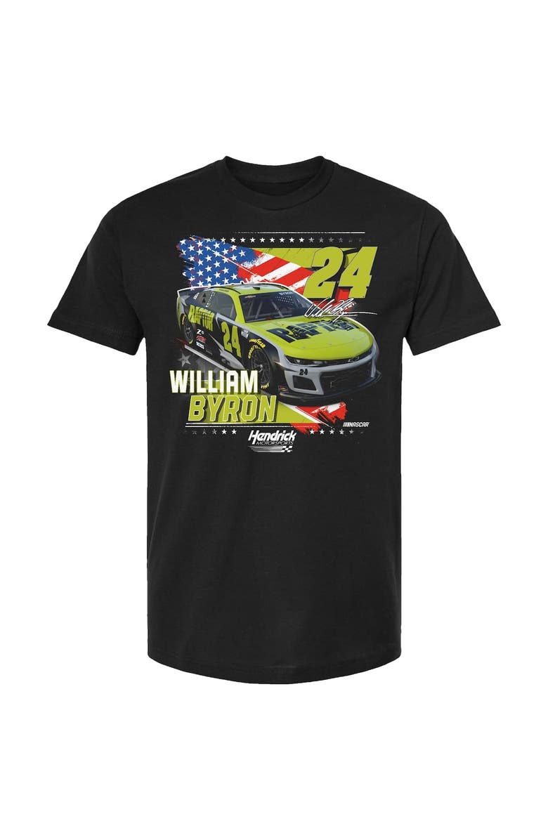 HENDRICK MOTORSPORTS TEAM COLLECTION Men's Hendrick Motorsports Team Collection Black William Byron Raptor Patriotic Car T-Shirt, Alternate, color, 