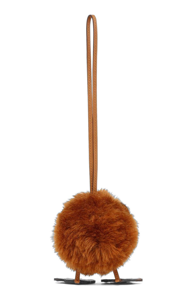 MCM Bear Charm in Lamb Fur and Visetos, Alternate, color, 