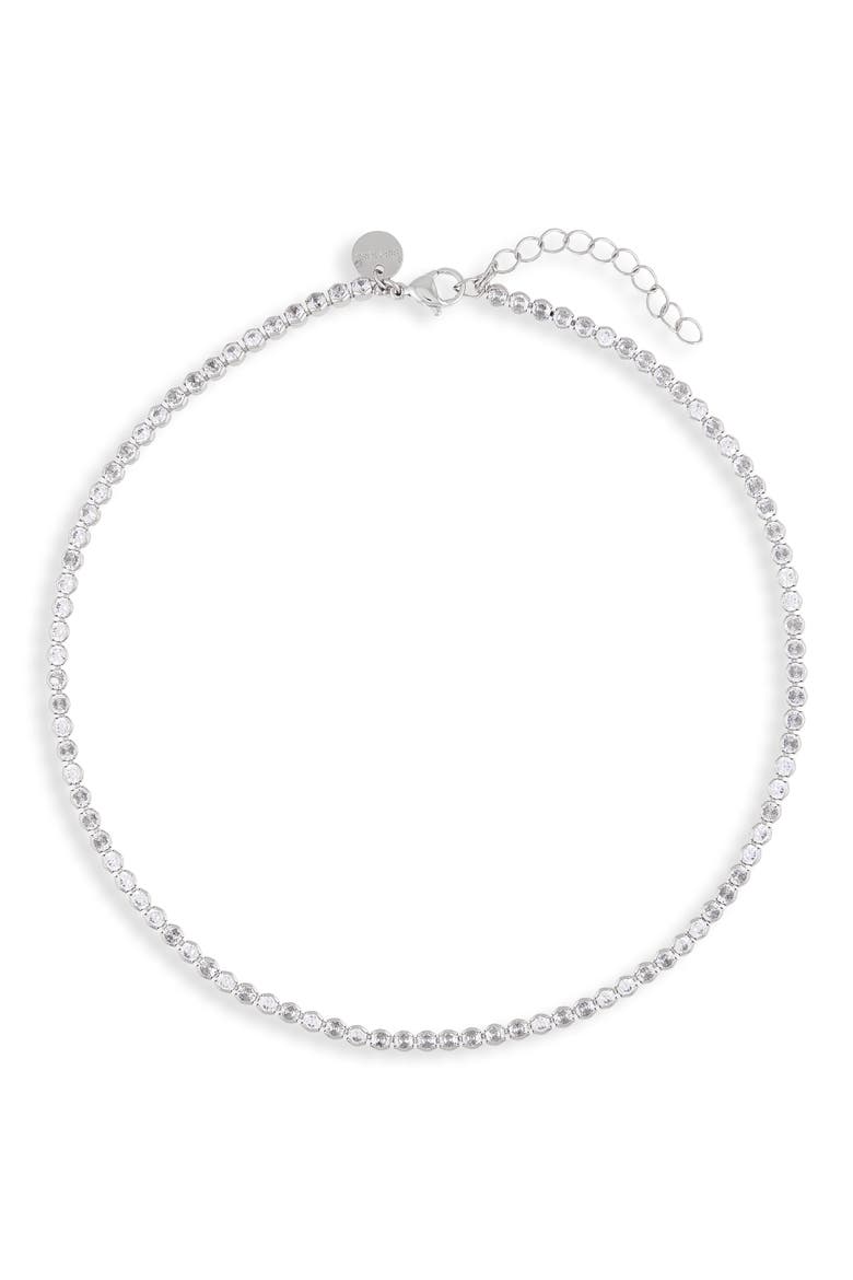 Meg Cubic Zirconia Tennis Necklace, Main, color, SILVER