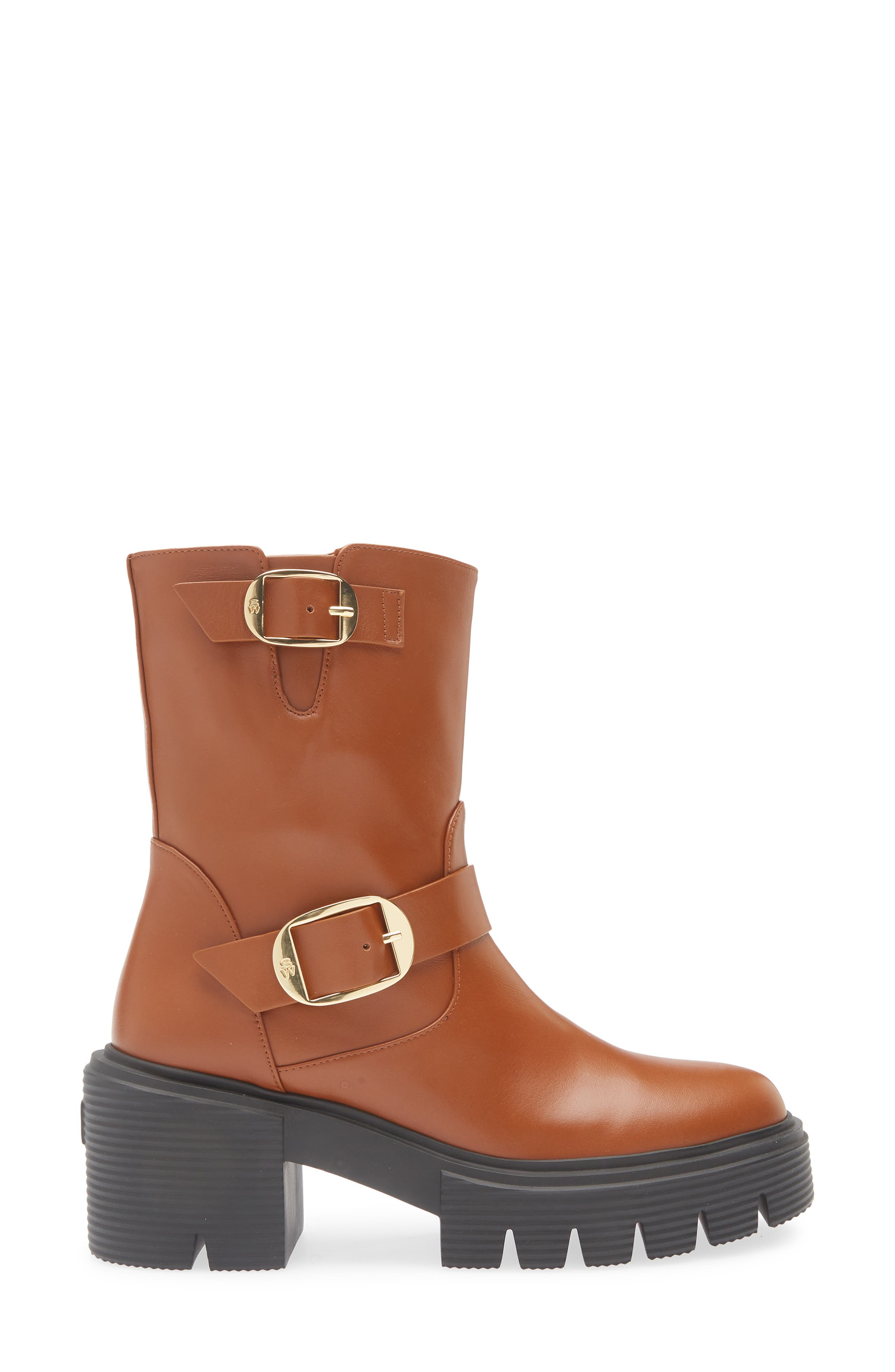 Stuart Weitzman Soho Moto Bootie, Alternate, color, Bridle Brown