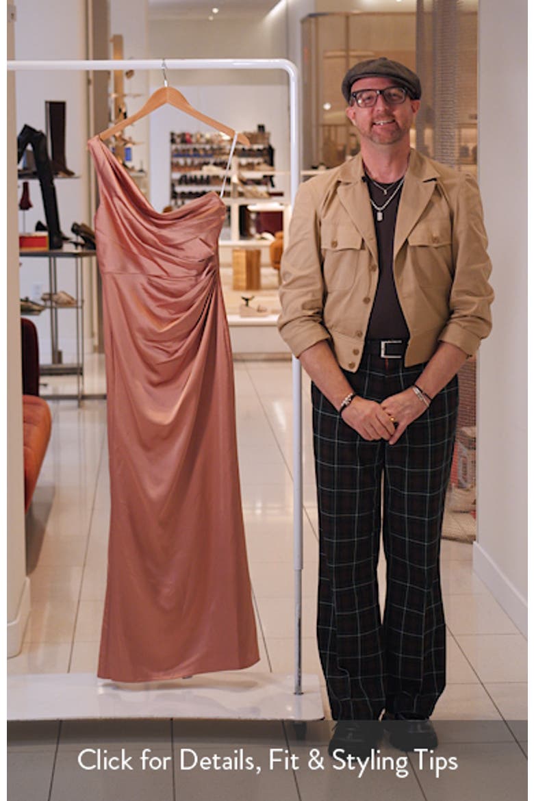 One-Shoulder Satin Charmeuse Gown video