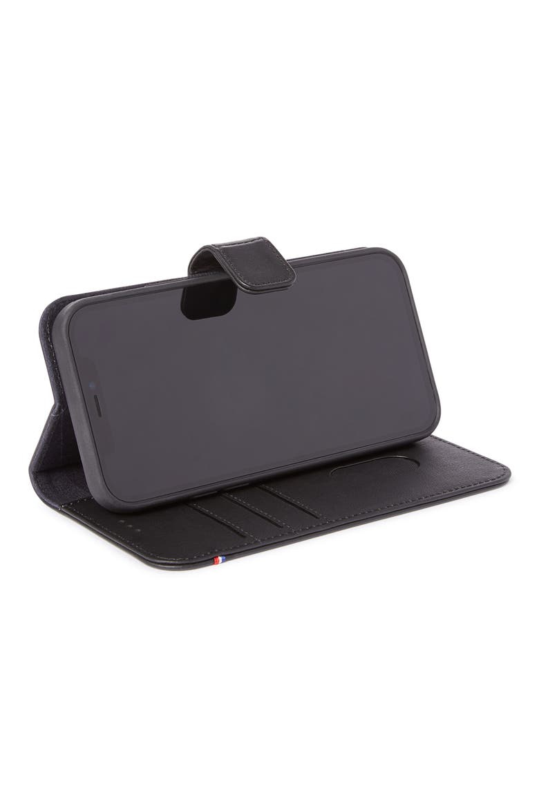 iPhone 12 Pro Max Leather Wallet with Detachable Case, Alternate, color, BLACK
