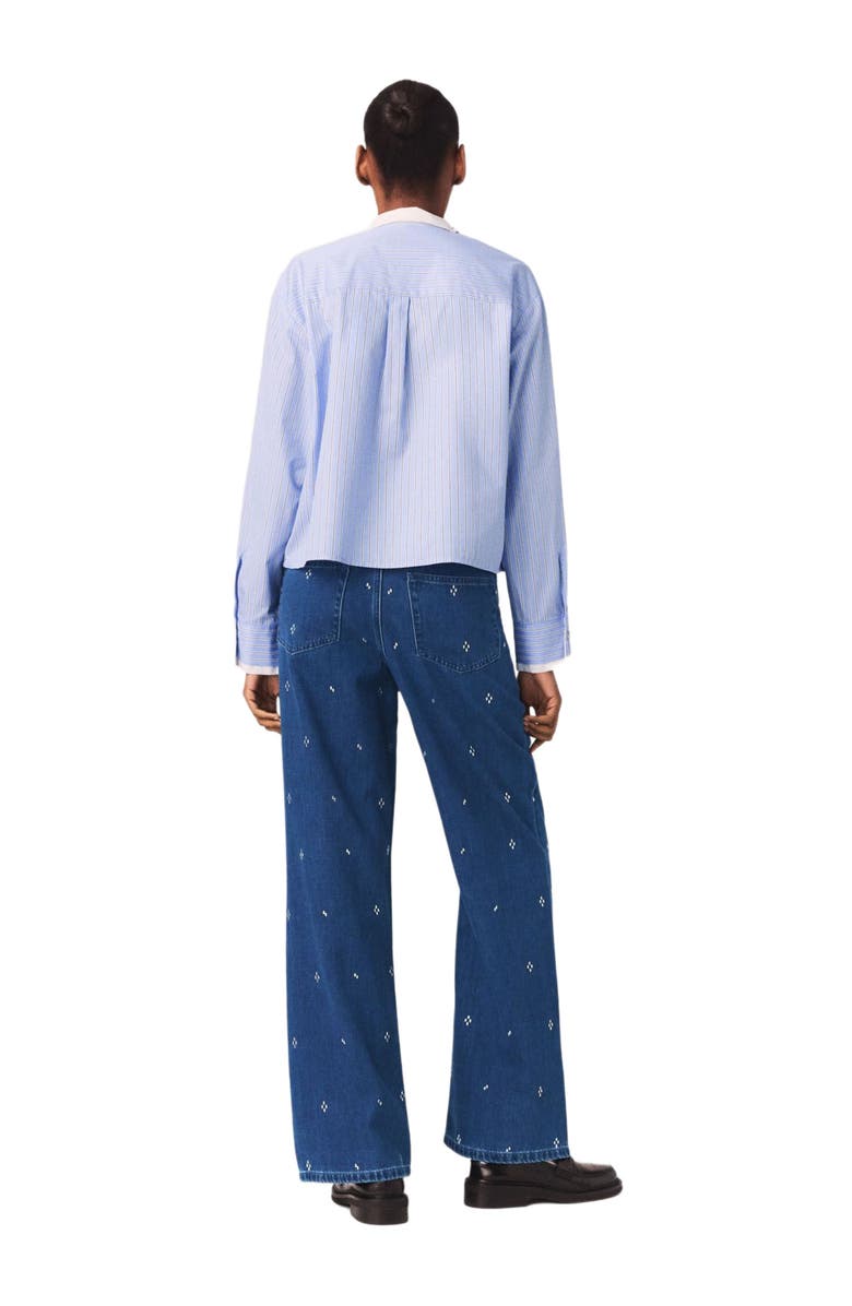 maje Wide jeans with rhinestones, Alternate, color, Blue