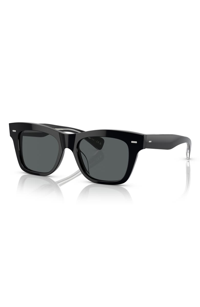 Oliver Peoples Ms. Oliver 51mm Polarized Square Sunglasses, Alternate, color, Black Polarized