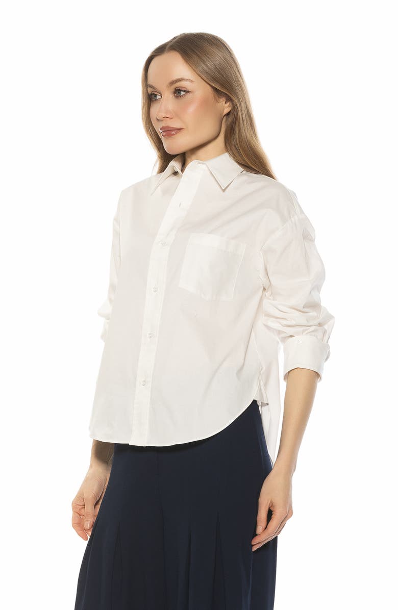 Alexia Admor Tammi Oversize Button-Up Shirt, Alternate, color, Ivory