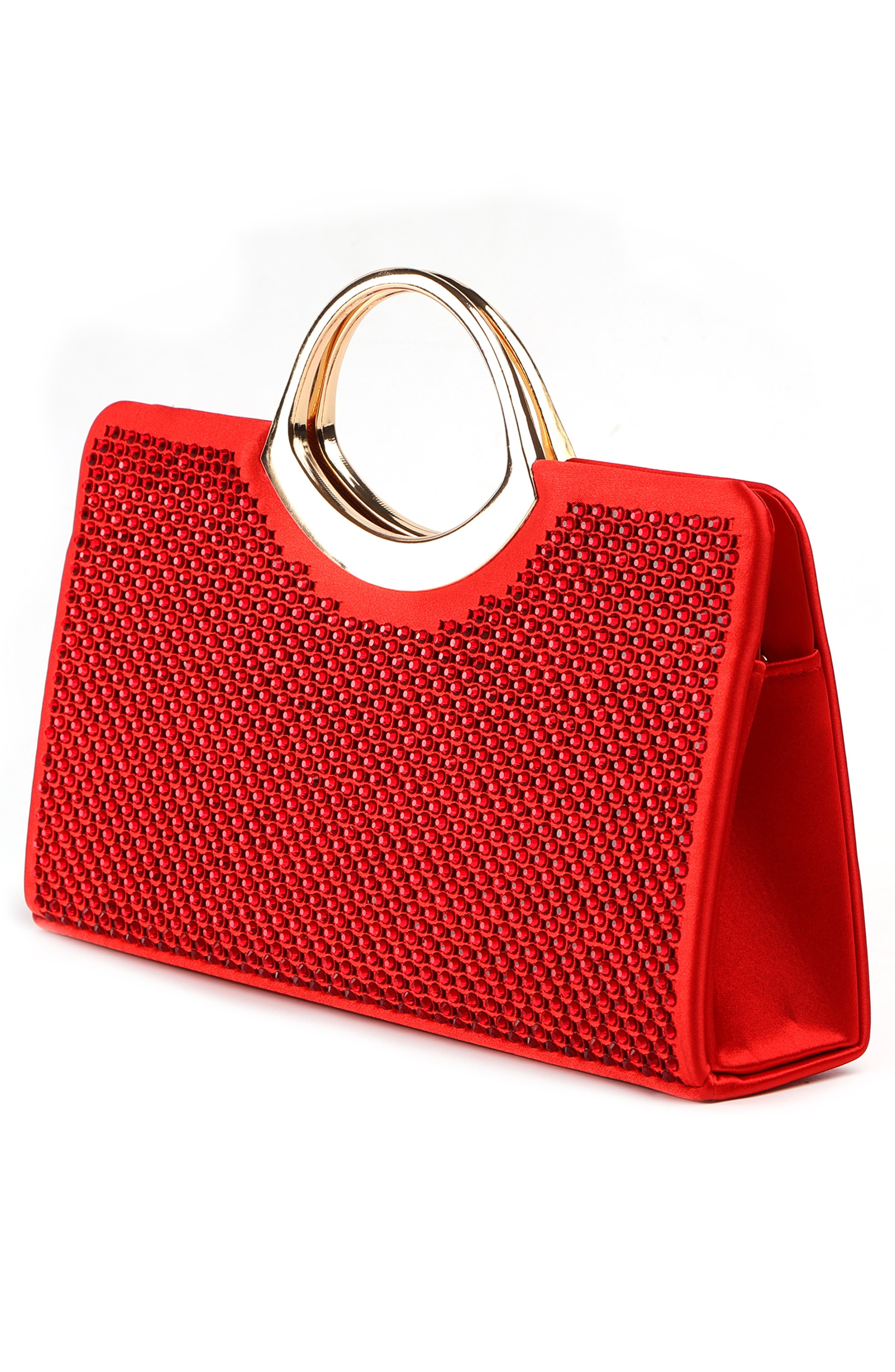 Tango Rhinestone Satin Clutch, Alternate, color, RED