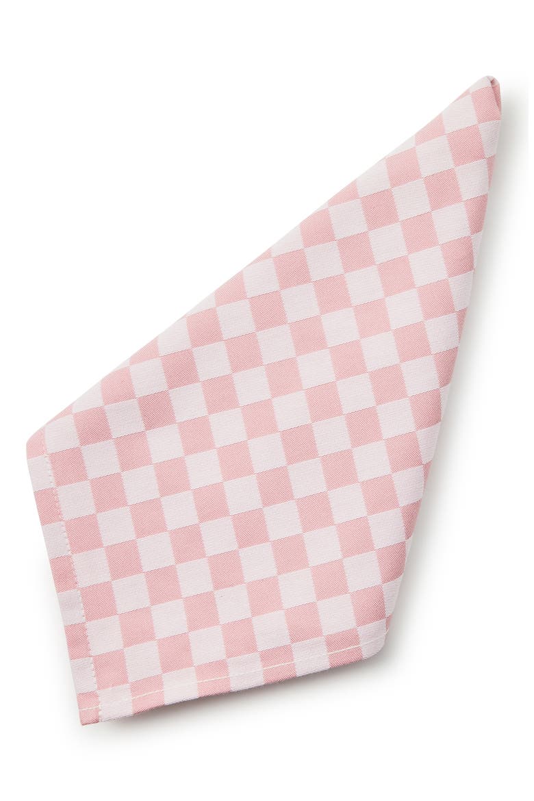 Pink Check Set of 4 Napkins, Main, color, PINK