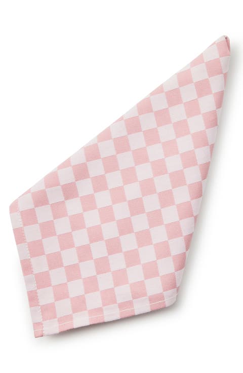 Pink Check Set of 4 Napkins