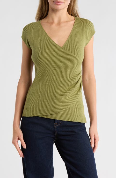 Cap Sleeve Wrap Sweater