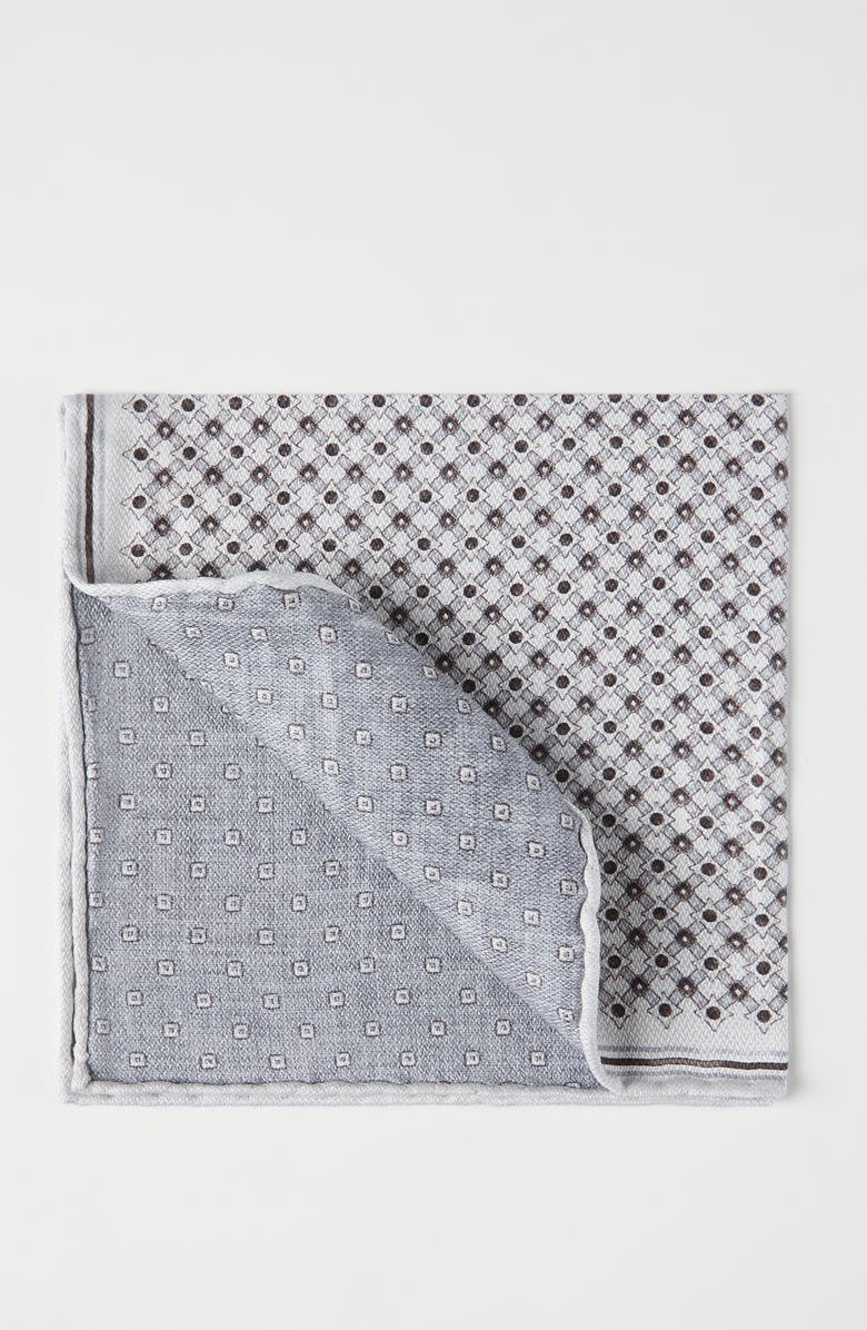 Brunello Cucinelli Pocket square with pattern, Alternate, color, Light Grey