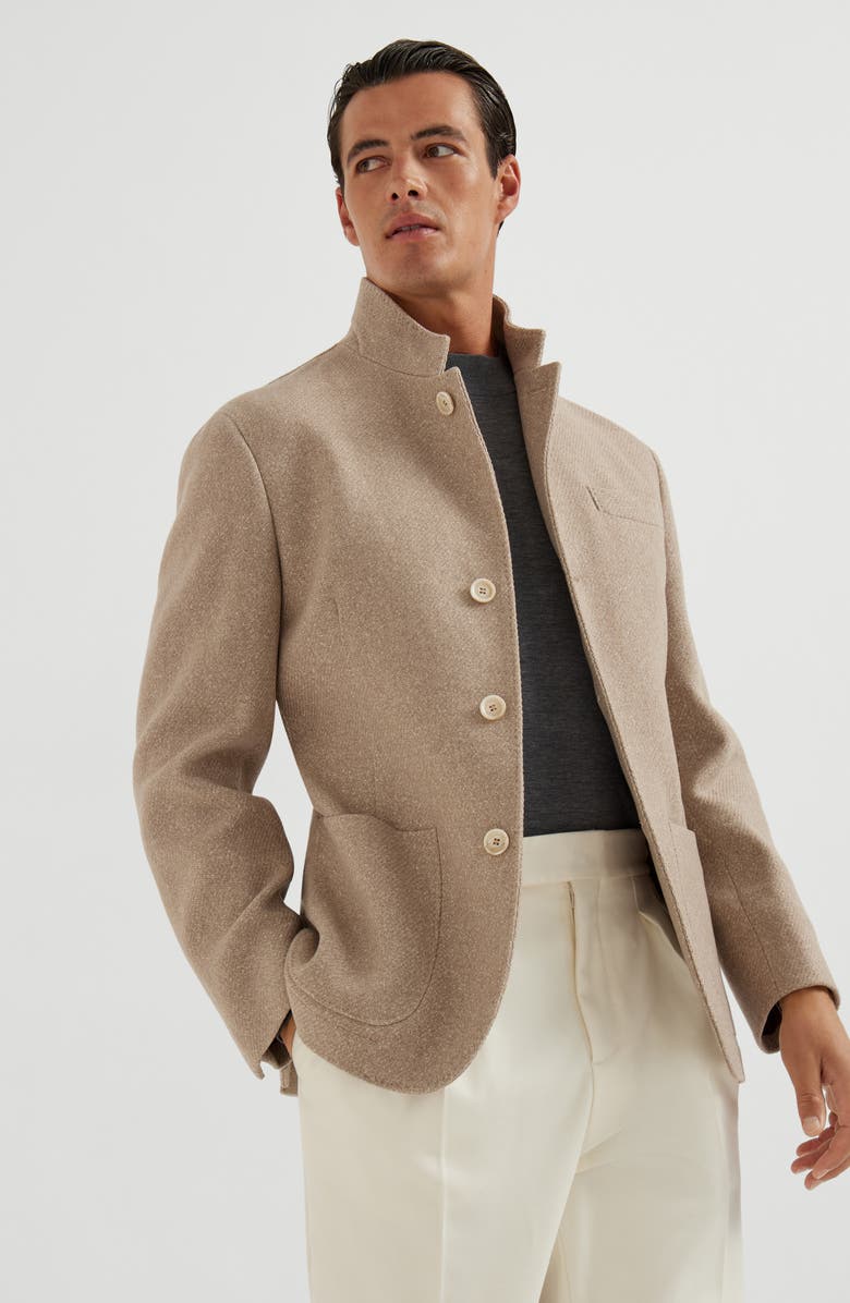 Brunello Cucinelli Blazer-style outerwear, Alternate, color, Beige