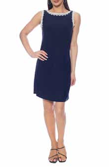 TASH AND SOPHIE Lace Trim Shift Dress